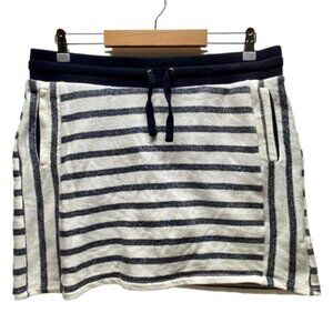 Jones New York Skort Women's Large Navy White Stripe Knit Sporty Athleisure Wear